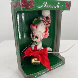 Ring in the Season Mouse Annalee Doll Christmas Ornament 3"